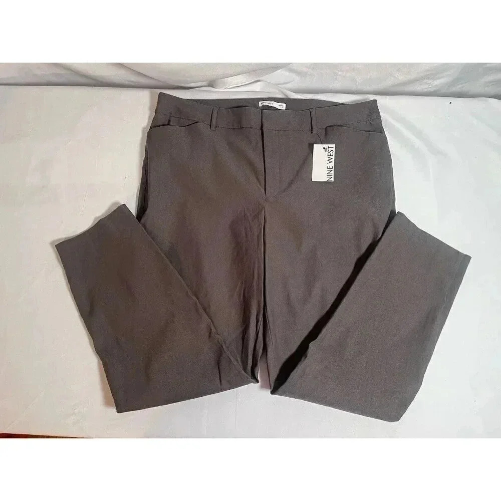 Nine West Slim Ankle Pants Womens Gray Size 18L Taper at Ankles NWT - Picture 5 of 6
